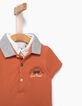 Polo terracota con cuello efecto óptico bebé niño-3