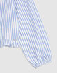 Blouse rayures bleues col dentelle et basque fille-5