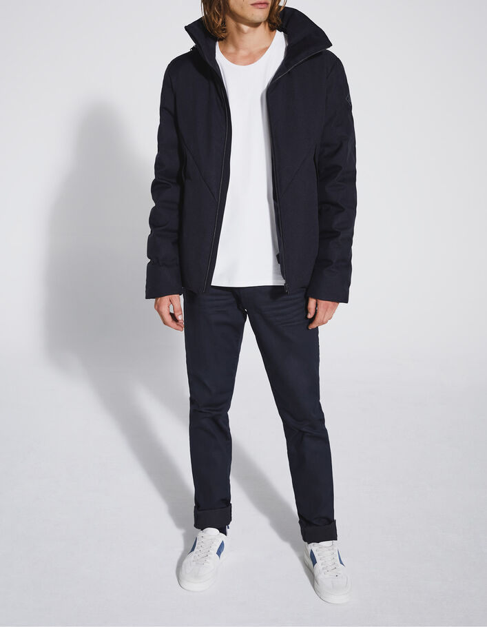 Men’s navy WATERPROOF jacket with hidden hood