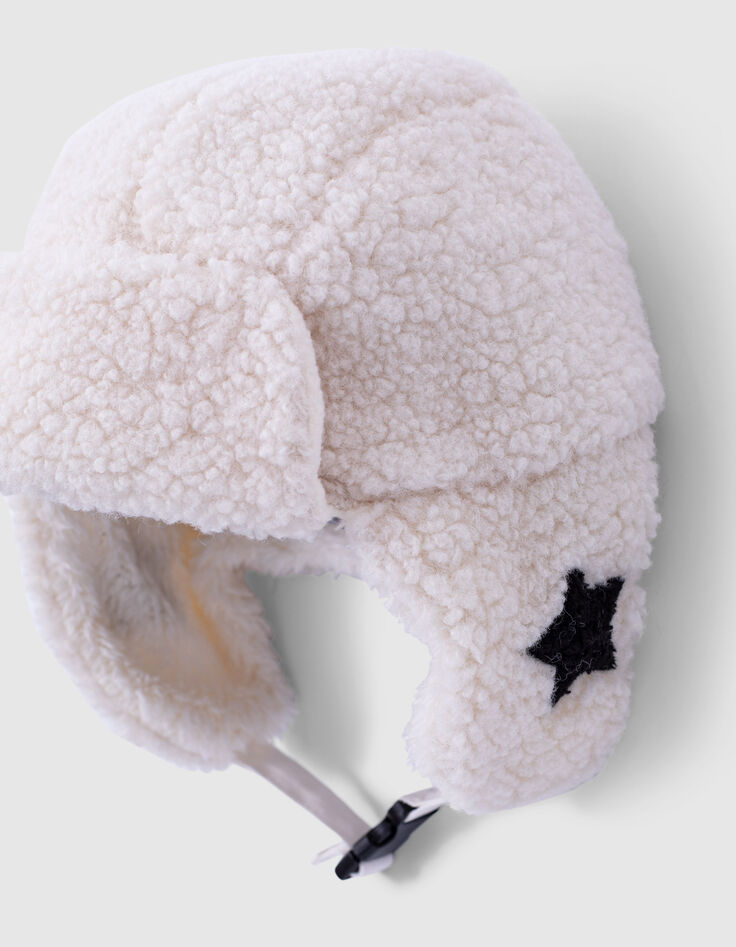 Chapka blanc cassé Sherpa brodé étoile bébé fille -6