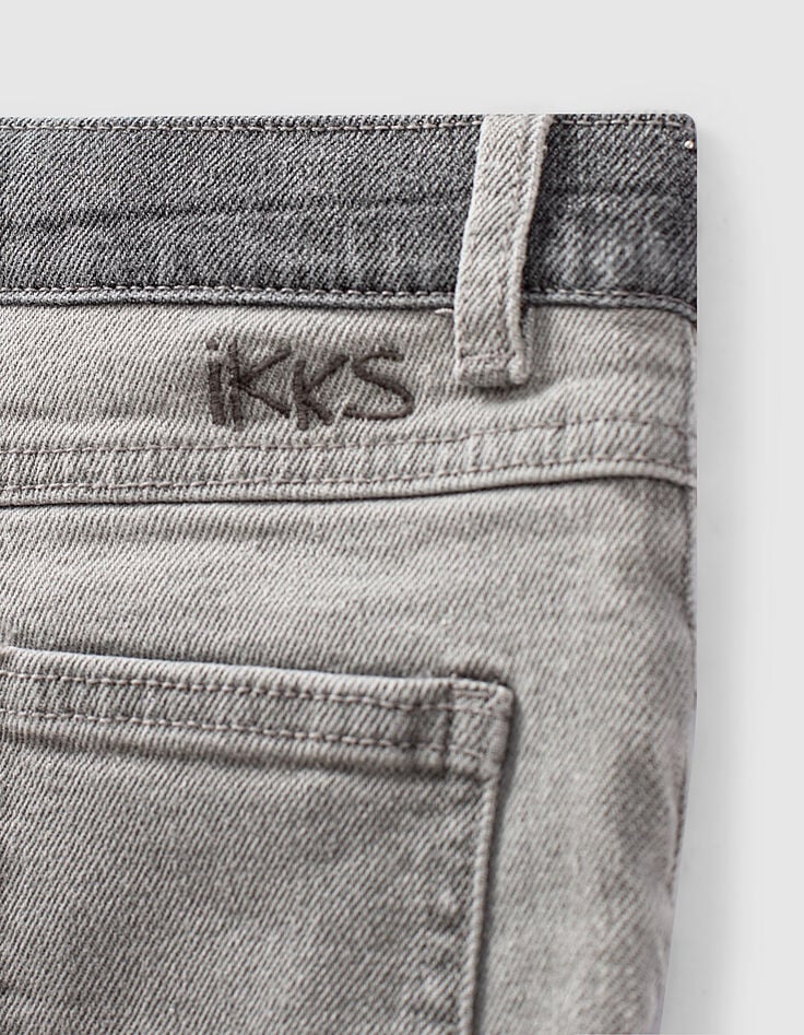 Jeansbermuda bleach grey biokatoen geborduurd jongens -6