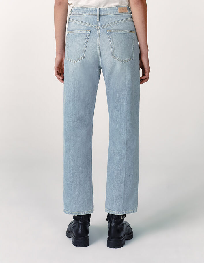 Women’s light blue mid-waist cropped slouchy jeans-3