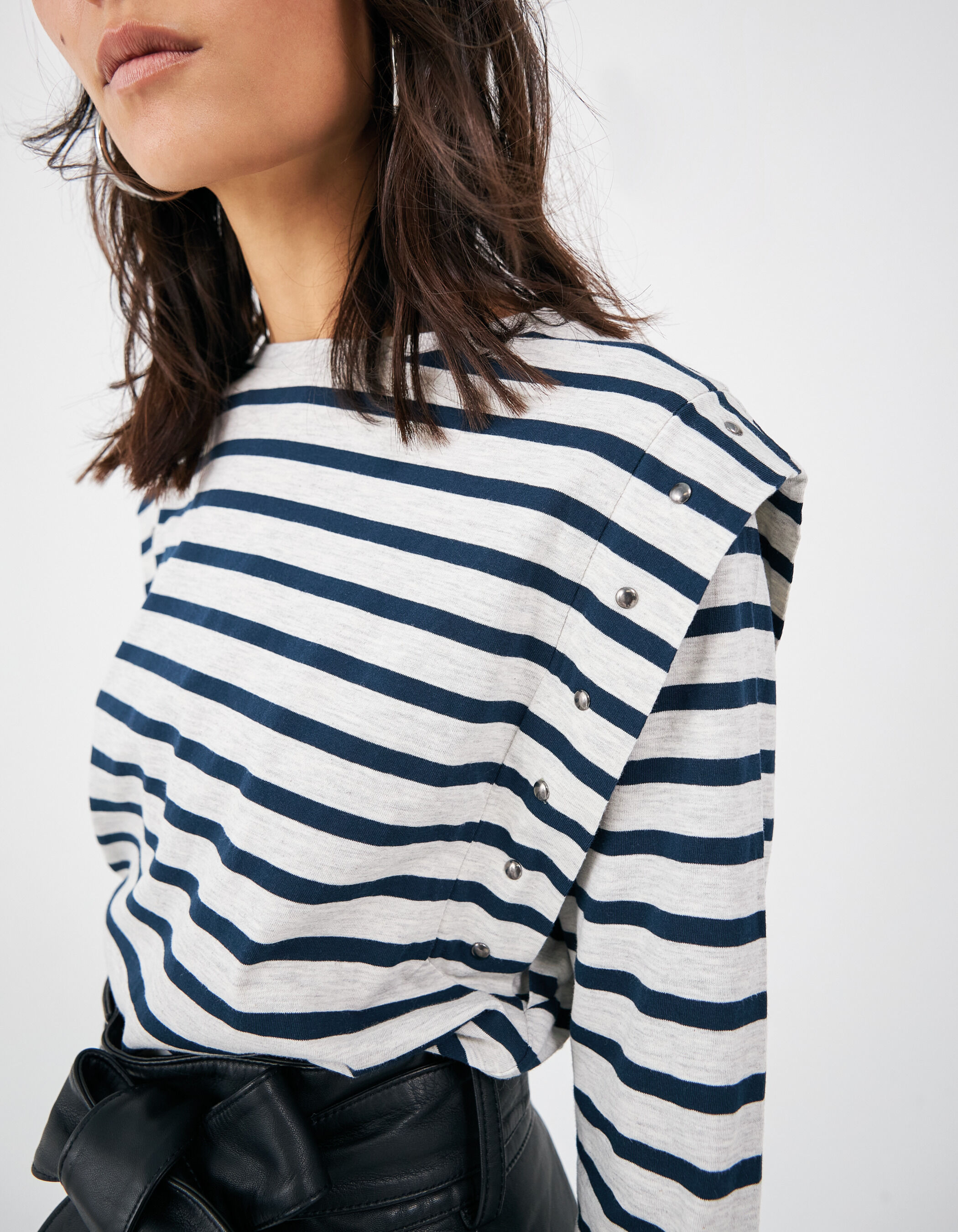Camiseta marinera crudo tachuelas en sisas mujer IKKS