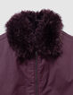 Girls’ burgundy jacket with detachable fur-lined collar-7