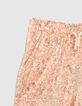 Pfirsichrote M&auml;dchenhose Viskose mit Blumenprint-6