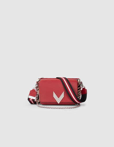 Le 111 Scarlett cuir d'agneau rouge et cuir de vachette pony z&egrave;bre femme - IKKS