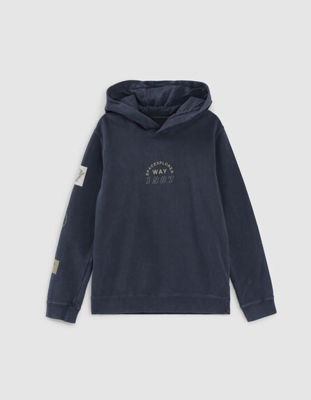 Boys’ storm tie-dye look hoodie with zipped pocket 