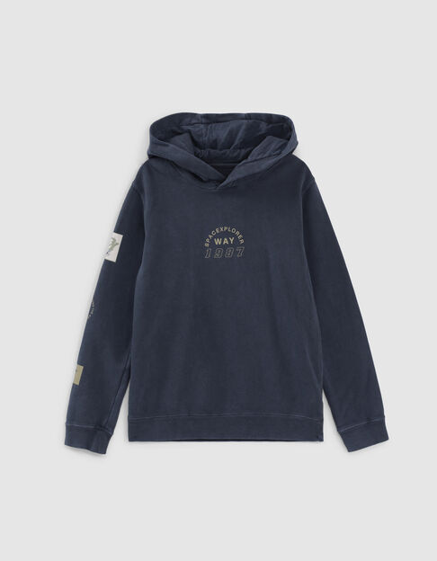 Boys’ storm tie-dye look hoodie with zipped pocket - IKKS
