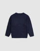 Boy's fluffy knit navy sweater-3 Boy's fluffy knit navy sweater-3