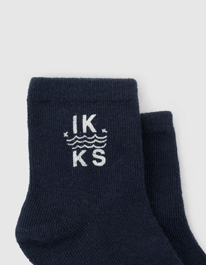 Baby boys' navy, white and yellow socks - IKKS