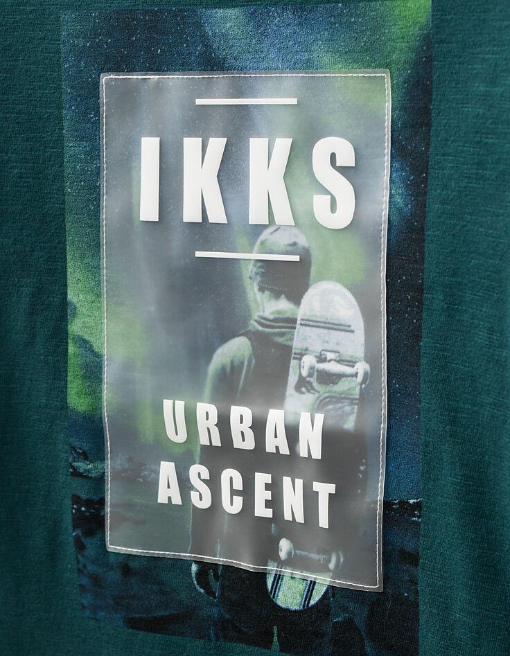 Tee-shirt émeraude à visuel skateur Urban Ascent garçon-3