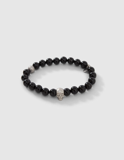 Bracelet noir en pierres de Jade Homme