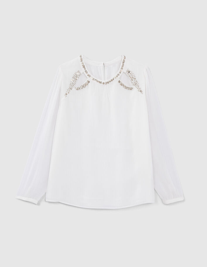 Gebroken witte blouse geborduurde kralen Dames - IKKS