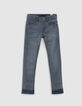 Jean skinny blue grey damier poche dos garçon-1