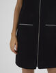 Schwarzes Zipper-Kleid mit Ajourmuster I.Code-2