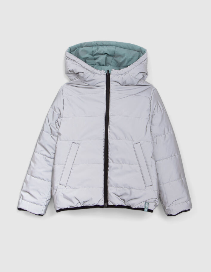Jungenwendesteppjacke in Grün oder reflektierendem Grau-6