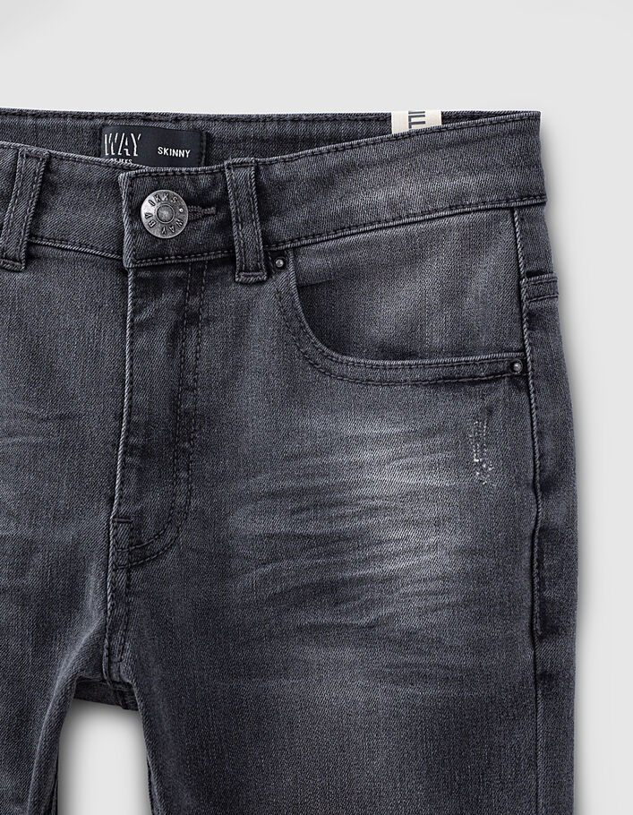 Medium grey skinny jeans slijtplekken jongens  - IKKS