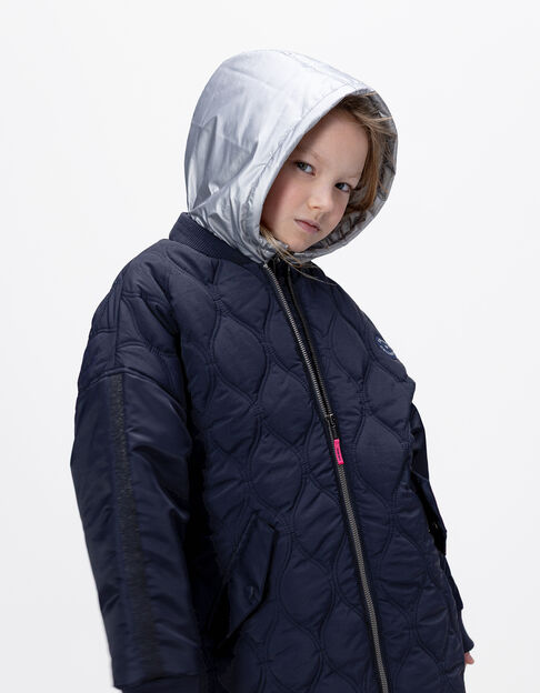 Manteau marine matelassé parementure amovible fille - IKKS