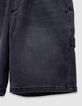 Grey denim shorts with elasticated waistband for boy-4