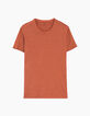 Orangefarbenes Herren-T-Shirt mit Streifenjacquard-5