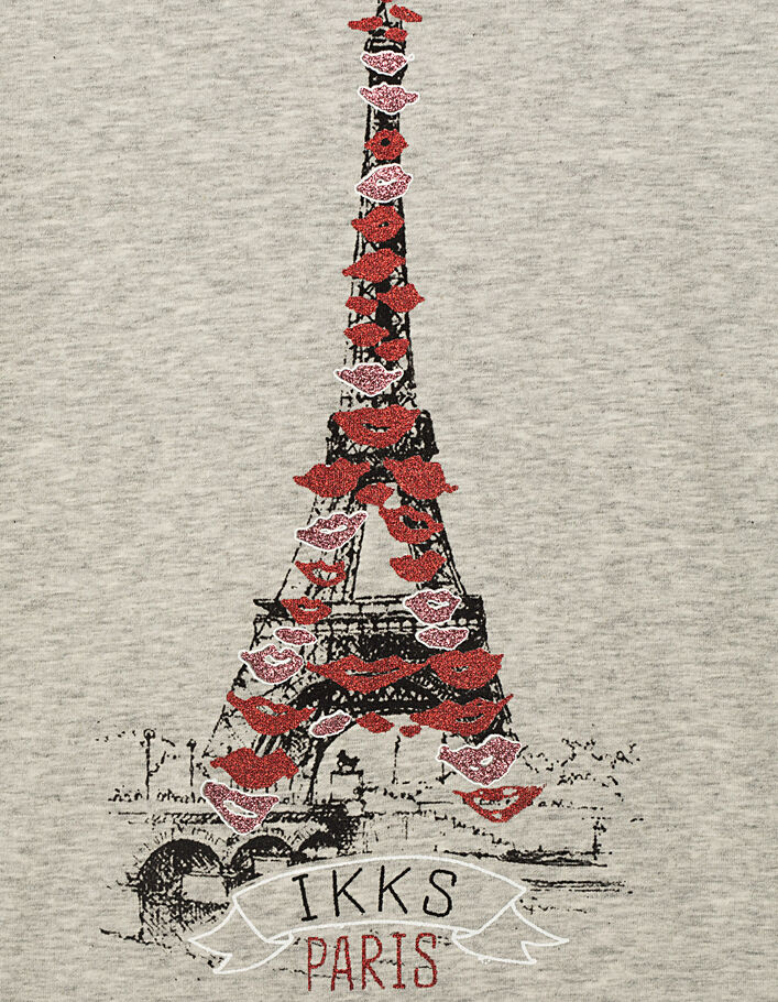 Tee-shirt gris impriméTour Eiffel Paris fille - IKKS
