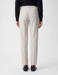 Pantalon de tailleur cigarette beige rayures tennis Femme-3