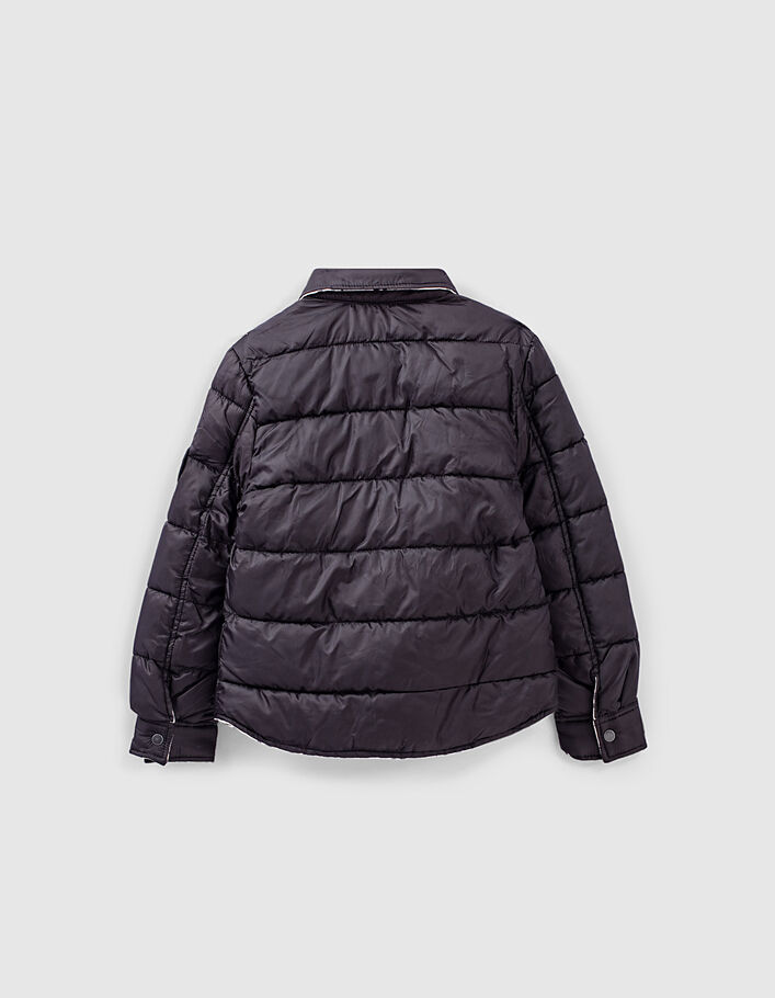 Boys’ black and check reversible padded jacket - IKKS