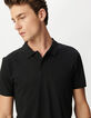 Polo noir en coton modal Homme-4