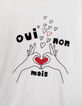 T-shirt écru cœur avec les doigts mini me fille-4