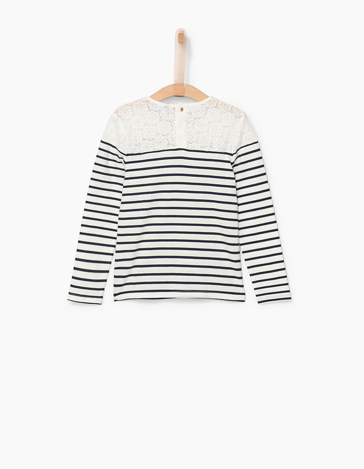 Girls' sailor T-shirt with lace at top-4