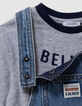 Set T-shirt en blauwe jeanstuinbroek babyjongens-6