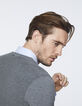 Men’s dark grey knit sweater+texture on back-5