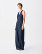Dames jumpsuit zonder mouwen en rauw denim-4