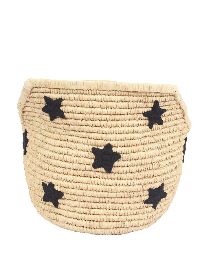capazo bordado estrella negro y colchón algodón NORO-5
