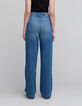 Denim wide leg taille haute femme-3