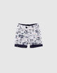 Short réversible navy et imprimé bébé garçon  -2