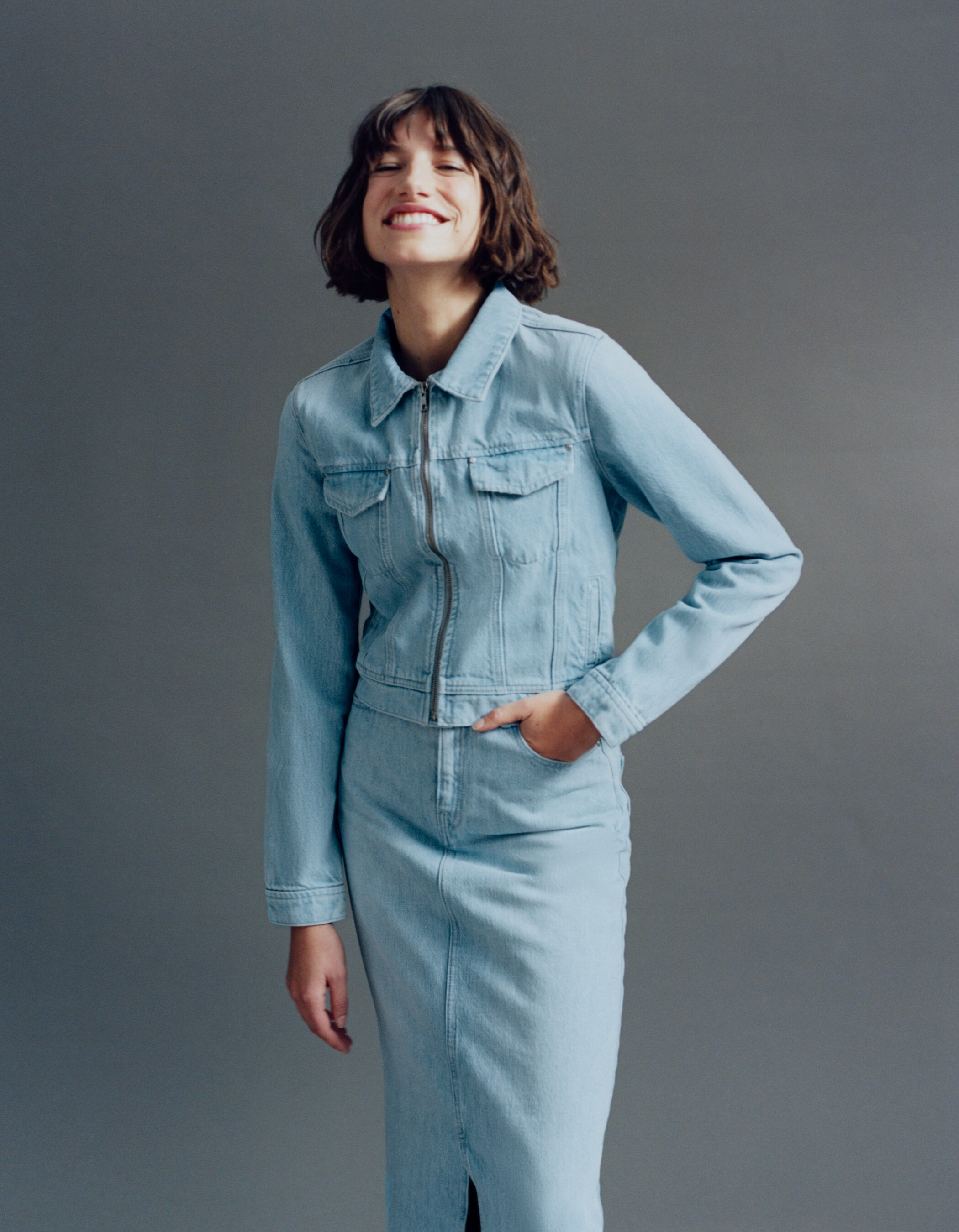 Veste en jean ikks femme outlet