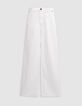 Jean large blanc cassé taille haute Femme-8