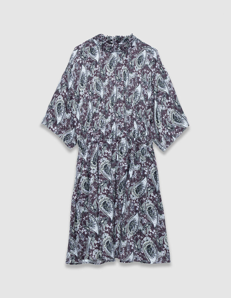 Women's burgundy paisley dress-6