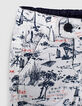 Short réversible navy et imprimé bébé garçon  -5