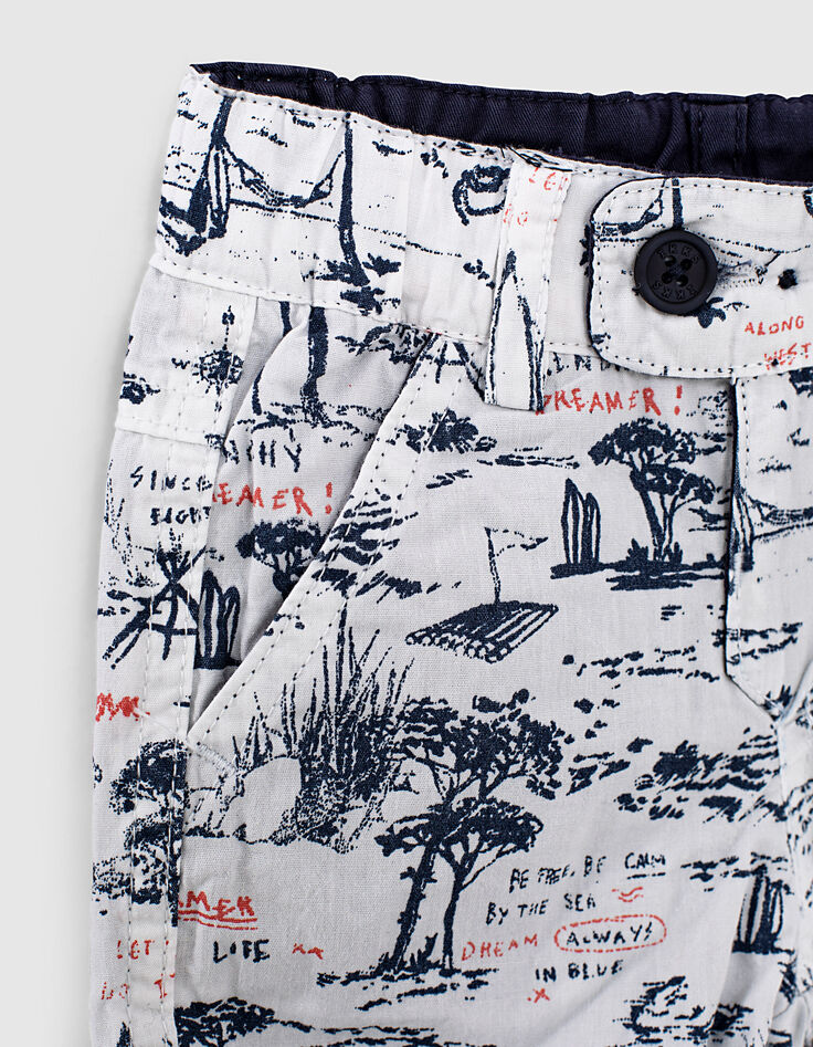 Short réversible navy et imprimé bébé garçon  -5