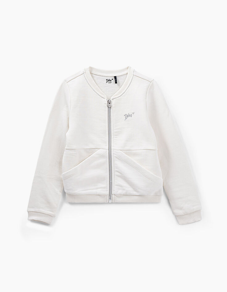 Gebroken wit vest met rits Essentiel meisjes-1