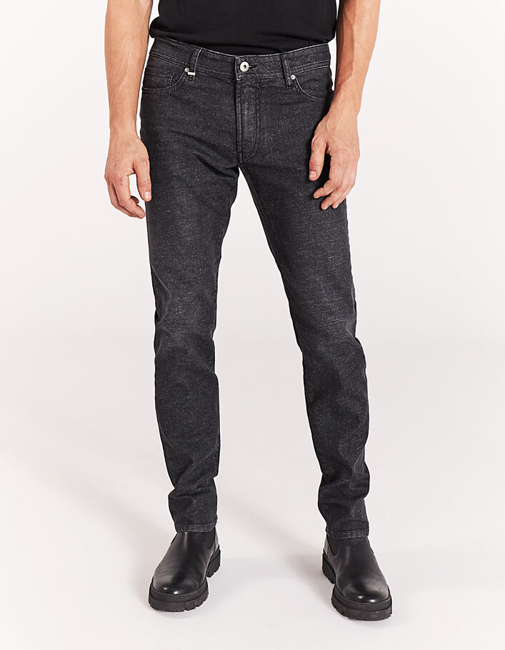 Men’s black marl effect Jorgen SLIM jeans - IKKS