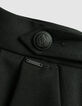 Schwarze Damenledershorts mit Revers-7