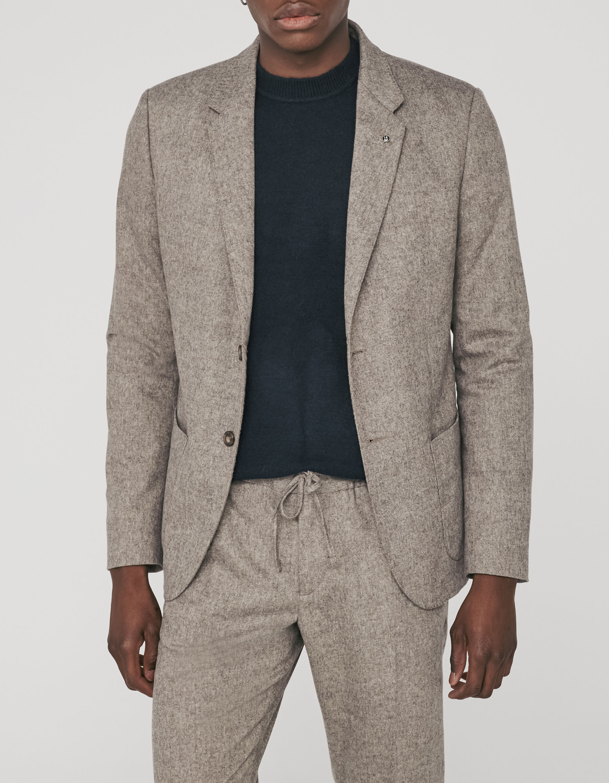 Veste de costume vison en flanelle Homme