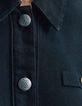 Cardigan bi-matière en maille et denim noir boutons femme-4
