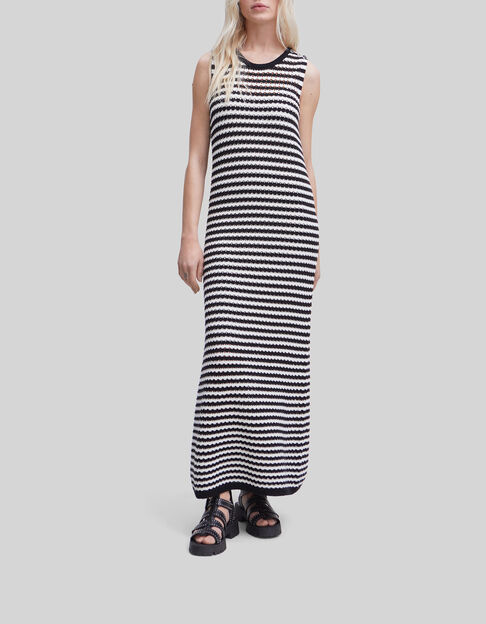 Vestido largo marinera punto calado mujer - IKKS