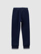 Boys’ navy joggers with letter drawstring-6