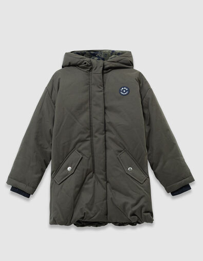 Parka caqui forrada leopardo-corazones niña - IKKS