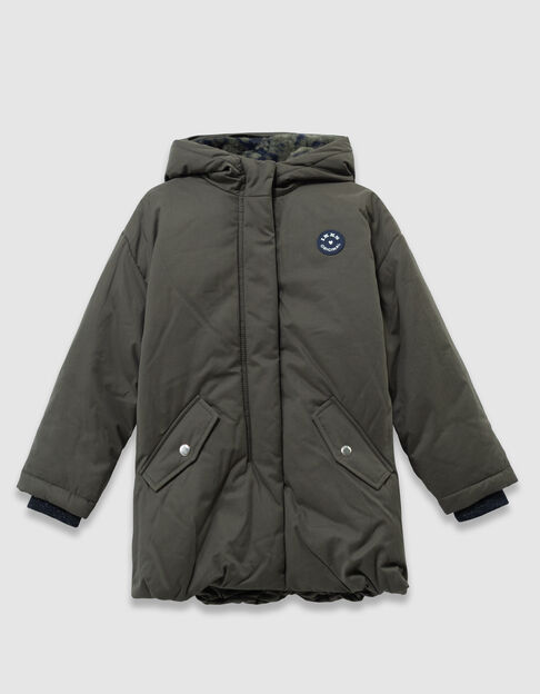 Parka caqui forrada leopardo-corazones niña - IKKS
